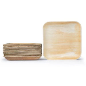 Feuilles de palmier Areca de haute qualité avec assiettes jetables pour le service alimentaire, la restauration, les mariages, les événements, les fêtes et l'utilisation dans une restauration éco-responsable - Product Image 1