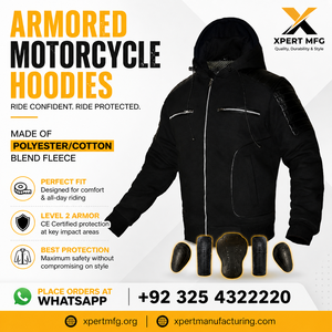 Armoured Breathable Fleece Quick Dry Unisex Motorcycle Hoodie CE Approved Removable <b>Protectors</b> Reinforced Riding Custom Logo - Product Image 1