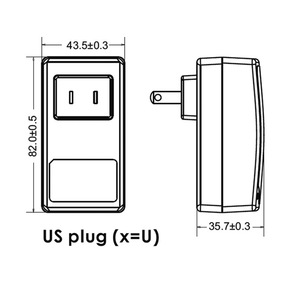 15W DC 8V 1.875A Medical <b>Adapter</b> 2xMOPP US <b>Plug</b> in Wall Mount with 1.5m PC Material Cable - Product Image 2