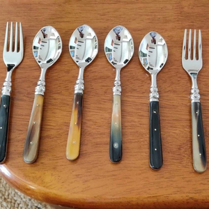 Plated 5 Piece Stainless Steel Flatware <b>Set</b> Bone Handle Cutlery <b>Set</b> <b>Fork</b> Spoon <b>Knife</b> for Wedding Tablee - Product Image 5