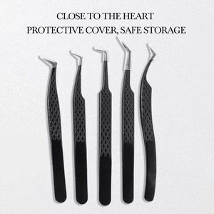 MORJE Surgical Precision Eyelash Tweezers Stainless Steel Sharp Tip No <b>Gap</b> Protective Cover Lightweight Durable - Product Image 4