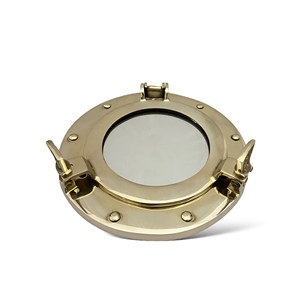 7'' Luxury Nautical Brass Art Deco Handmade Porthole <b>Mirror</b> by M/S TAJDAAR HANDICRAFTS for Beach House Wall Decoration - Product Image 1