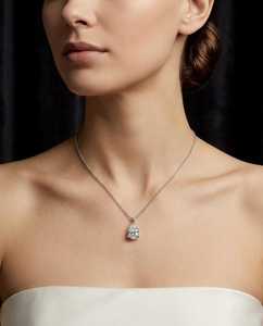 Collier chaîne à maillons en argent sterling 925 avec moissanite 5 carats taille poire, cadeau spécial pour fiançailles et mariage - Product Image 4