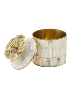 New Arrival Mother of Pearl Floral Lid Trinket <b>Box</b> Jewelry Storage Round Organizer Decorative Luxury Home Decor <b>Gift</b> Case - Product Image 1