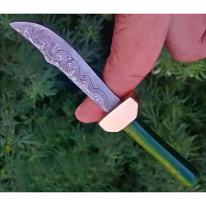 Couteau de chef miniature artisanal personnalisé Burraq de qualité industrielle, en acier Damas, avec une belle poignée, idéal pour le bricolage et la fabrication OEM - Product Image 2