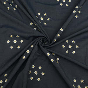 Tela Vaquera Bordada Personalizada con Estampado Africano para Abaya, Kaftan, Prendas de Vestir y Moda OEM - Product Image 1