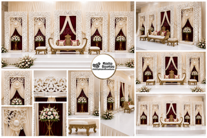 Elegantes Telones de Fondo con Marco de Fibra para Bodas y Recepciones, Escenario de Boda Premium con Paneles Decorativos Tallados - Product Image 6