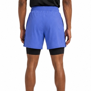 Men Double <b>Layer</b> Sports Shorts Premium Running Gym Training Fitness Shorts Quick Dry Breathable Fabric Shorts For Men - Product Image 3