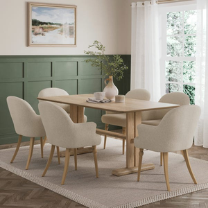 Silla de Comedor Moderna Nórdica Tapizada con Patas y Reposabrazos de Madera Tallada - Product Image 6