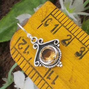 ต่างหูเงินแท้ 925 ประดับซิทรินธรรมชาติสำหรับผู้หญิง ต่างหูห้อยประดับพลอยควอตซ์สีเหลืองสุดหรู ของขวัญเครื่องประดับชั้นดี - Product Image 4