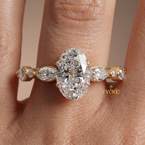 Oval Cut Lab Grown Diamond Engagement <b>Ring</b> 14K 18K Gold IGI Certified <b>Solitaire</b> Wedding <b>Ring</b> Women Luxury Bridal Jewelry - Product Image 3