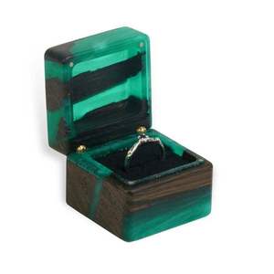 Wooden Jewelry <b>Box</b> Bulk <b>Treasure</b> Wood <b>Box</b> Wedding Wooden Ring <b>Box</b> With Epoxy Resin Ring Holder - Product Image 4