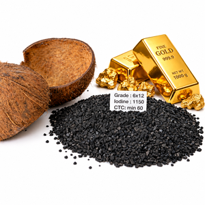 Carbón Activado de Alta Iodación 1100 Mg/g a Base de Cáscara de Coco para Minería de Oro, Malla 6x12, CTC 60% Mínimo, Alta Dureza, Certificado NSF - Product Image 1