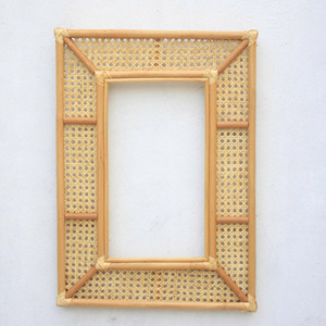 Espejo de Pared Boho de Lujo, Fabricado en Vietnam, Decoración Moderna para el Hogar, Colgante, Ecológico, Redondo, de Ratán y Vidrio, Color Beige - Product Image 4