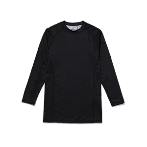Chemise de protection anti-UV à manches longues noire avec logo circulaire sur le devant, unisexe, séchage rapide, polyester, vêtements d'arts martiaux, taille adulte, coupe régulière - Product Image 5
