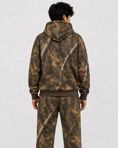 Plus Size Men Knitted Winter Windproof Fleece Zip up Hoodie Camo Sweatshirt Leaf Print <b>Tracksuit</b> Casual Streetwear - Product Image 5