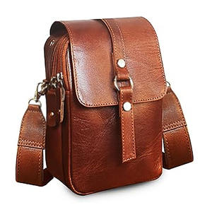 2024 Unisex Genuine Leather XL Crossbody Messenger <b>Handbag</b> with Zipper Closure Adjustable Strap Solid Foldable for <b>Travel</b> - Product Image 6