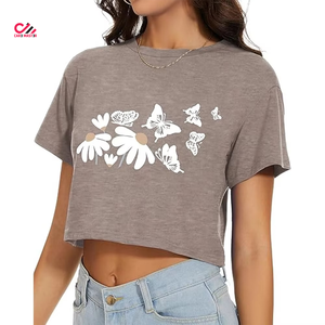 High Demand Product Best Price Women <b>Crop</b> <b>Top</b> T Shirts New High Selling Silk Screen Printed Women <b>Crop</b> <b>Top</b> T Shirts - Product Image 4