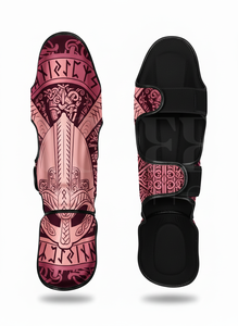 Protège-tibias en cuir PU pleine couverture pour Muay Thai et Kickboxing – Équipement de protection personnalisé pour l'entraînement et le sparring en arts martiaux et MMA - Product Image 4