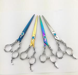 Dragon <b>Handle</b> Barber Scissors Kit Black Coated Hair Cutting Salon Barber Thinning <b>Shears</b> 2 Pcs Hairdressing Set - Product Image 3