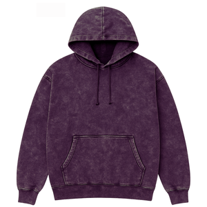 Sudadera con Capucha de Alta Calidad, Lavado Ácido, Estilo Oversize, Streetwear, Gruesa, Vintage, 100% Algodón, Forro Polar en la Parte Delantera - Product Image 2