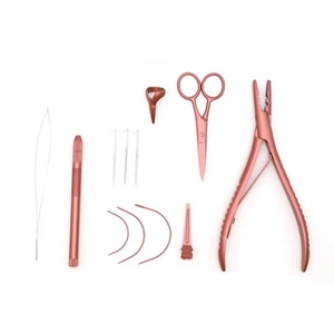 Stainless Steel Hair Extension <b>Pliers</b> <b>Sets</b> Kit with Hook Needle Professional Wholesale Hair Extensions Tools With Custom Label - Product Image 3