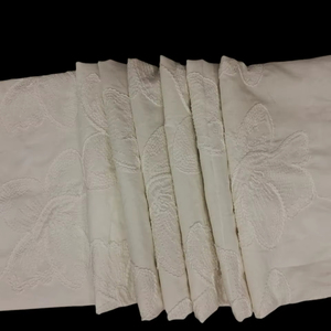 Tela Bordada Dori de Algodón Blanco Premium en Oferta |   Tela de Algodón con Bordado Floral para Vestidos, Kurtis y Decoración del Hogar - Product Image 1