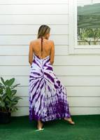 Élégant Tie Dye Maxi Robe À La Mode D'été Nuit Casual Wear Solide Motif Bouton Décoration En Gros Plage Vacances