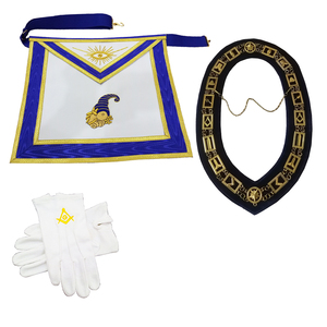 Ensemble de regalia traditionnel de maçonnerie, brodé à la main, pour officier de loge bleue – Accessoires de luxe pour francs-maçons - Product Image 1