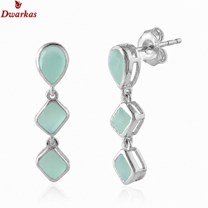 Customised trendy classic <b>earrings</b> 925 sterling <b>silver</b> grey moon gemstone drop <b>earrings</b> for wedding anniversary - Product Image 6