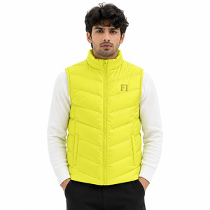 Gilet matelassé personnalisé sans manches pour hommes, vestes zippées à col montant, style Y2K streetwear, vêtements d'extérieur décontractés, fournisseur OEM en gros - Product Image 1