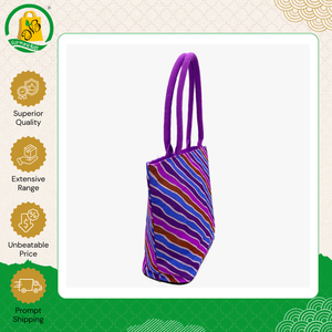 Bolsas de Compras de Yute con Asas Acolchadas y Cinta de Algodón, con Estampado Geométrico Completo, Ecológicas, de Excelente Calidad y en Oferta - Product Image 4