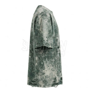 รับผลิตเสื้อยืดทรงบ็อกซี่โอเวอร์ไซส์สำหรับผู้ชาย แบบดิสเทรส ผ้าฝ้าย 100% เป็นมิตรต่อสิ่งแวดล้อม แห้งเร็ว พร้อมบริการติดแบรนด์ตามสั่ง (OEM/ODM) - Product Image 3