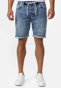 <b>Men</b> Solid <b>Jeans</b> Shorts Loose Washed Denim Shorts Custom logo 100% Cotton Casual Knee Length Shorts for <b>Men</b> - Product Image 3