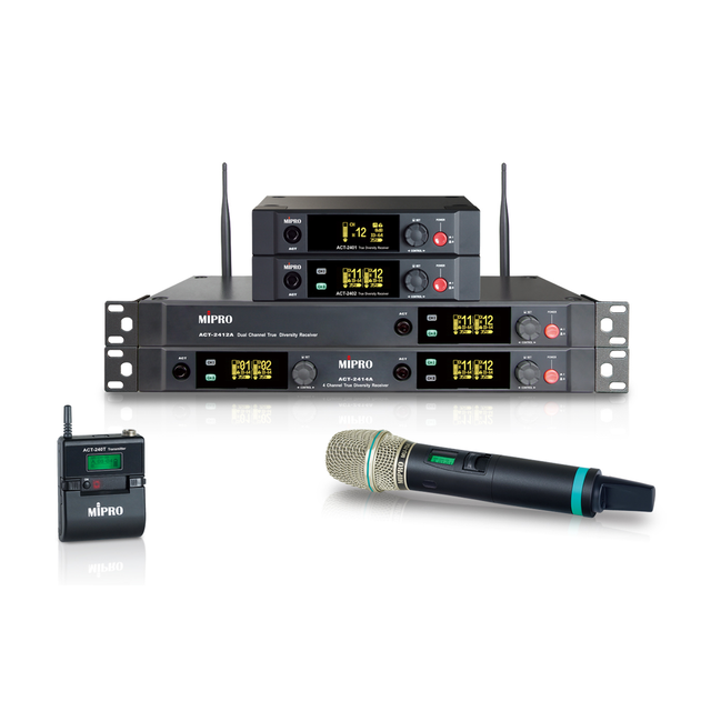 MIPRO Custom Logo OEM ODM 2.4GHz Quad Receiver With Graphic OLED Digital Wireless For Professional Conference Center System