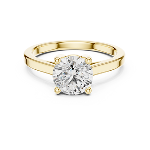 Anillo de compromiso clásico con diamante solitario cultivado en laboratorio en oro rosa – Anillo de diamante nupcial minimalista de cuatro puntas para mujer - Product Image 1