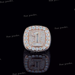 VVS Moissanite Diamond Custom Number <b>Ring</b> Iced Out 925 Silver Hip Hop Statement <b>Men</b> Women Party Wear <b>Ring</b> - Product Image 6
