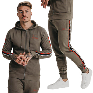 Mens High Quality Navy Blue Cotton Sports Tracksuit Plus Size Wholesale For Winter Season - Product Image 2