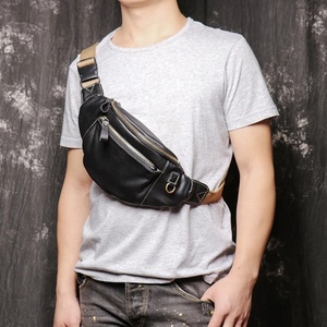 Manufacturer Brown Genuine Leather Chest <b>Bags</b> <b>Bag</b> Durable Zippers Adjustable Fit Anti-Bacterial high demanding Leather Chest <b>Bag</b> - Product Image 1