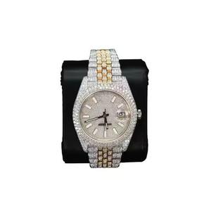 Reloj de Lujo Hip Hop Cuadrado de Aleación de Cuarzo Totalmente Incrustado con Moissanita para Uso Diario, Precio de Fábrica - Product Image 1