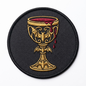 Parche Termoadhesivo Personalizado de Colmillos de Vampiro y Rosa, Redondo, Bordado con Gota de Sangre, Insignia de Flor Gótica, Aplique para Uniformes de Equipo, Venta al por Mayor - Product Image 3