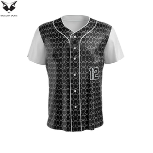 Uniforme de baseball personnalisé, style boutonné, couleur noire, doublure faite à la main, prix compétitif, léger, pour adultes, votre propre design - Product Image 2