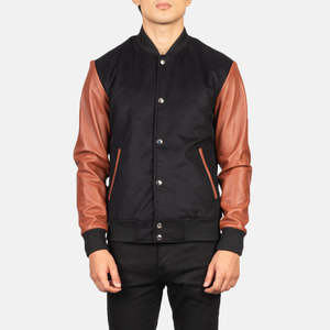 College <b>Man</b> <b>Jackets</b> Varsity Letterman <b>Baseball</b> Team Style Wool Stand Collar Hooded Slim Fit Oversized Bomber Streetwear Fashion - Product Image 1
