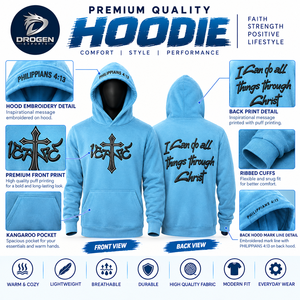 Custom Men Heavyweight Oversized <b>Hoodie</b> Vintage <b>Gothic</b> Cross Graphic Print Streetwear Pullover Fleece Winter Warm Casual Apparel - Product Image 2
