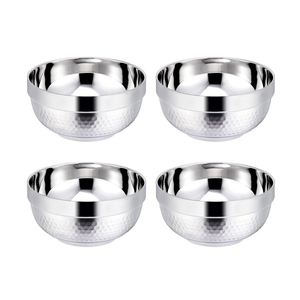 Ensemble de 2 saladiers en métal poli, design minimaliste, passe au lave-vaisselle, bols de service pour aliments, Katori et Vati élégants - Product Image 5