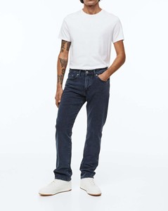 Pantalones vaqueros de hombre de secado rápido, corte ajustado, alta calidad, bajo precio, diseño personalizado, vaqueros de algodón ajustados de color azul claro para hombre. - Product Image 2