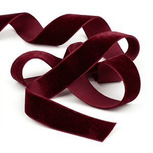 25mm Burgundy Wine Red Single Side Velvet Ribbon Wholesale 1 Inch for Luxury Gift Box Wedding Decor Crafts Invitation Packaging - Product Image 4