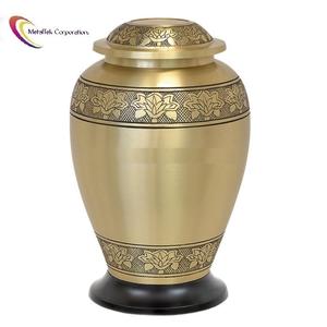 Urnas de Cremación de Metal en Bronce Dorado Mate, Color Personalizado, Mayorista de Artículos Funerarios, Recipientes Decorativos para Cenizas Conmemorativas - Product Image 1