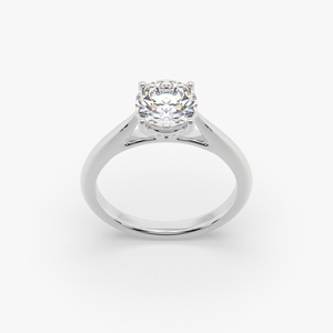 Anillo de Compromiso Solitario de Moissanita Redonda para Mujer, Joyería Clásica de Boda con Incrustaciones Altas, Chapado en Oro, Regalo de Aniversario, Fiesta - Product Image 4