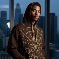 Sudadera con Capucha de Araña 555555 con Número de Ángel y Estampado de Telaraña, Bordada, Estilo Oversize, Streetwear, Invierno, Impresión Digital, Personalizada, Unisex